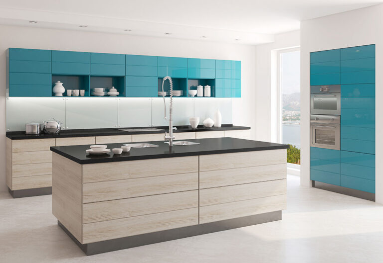 Absolute Black countertops in a styled room