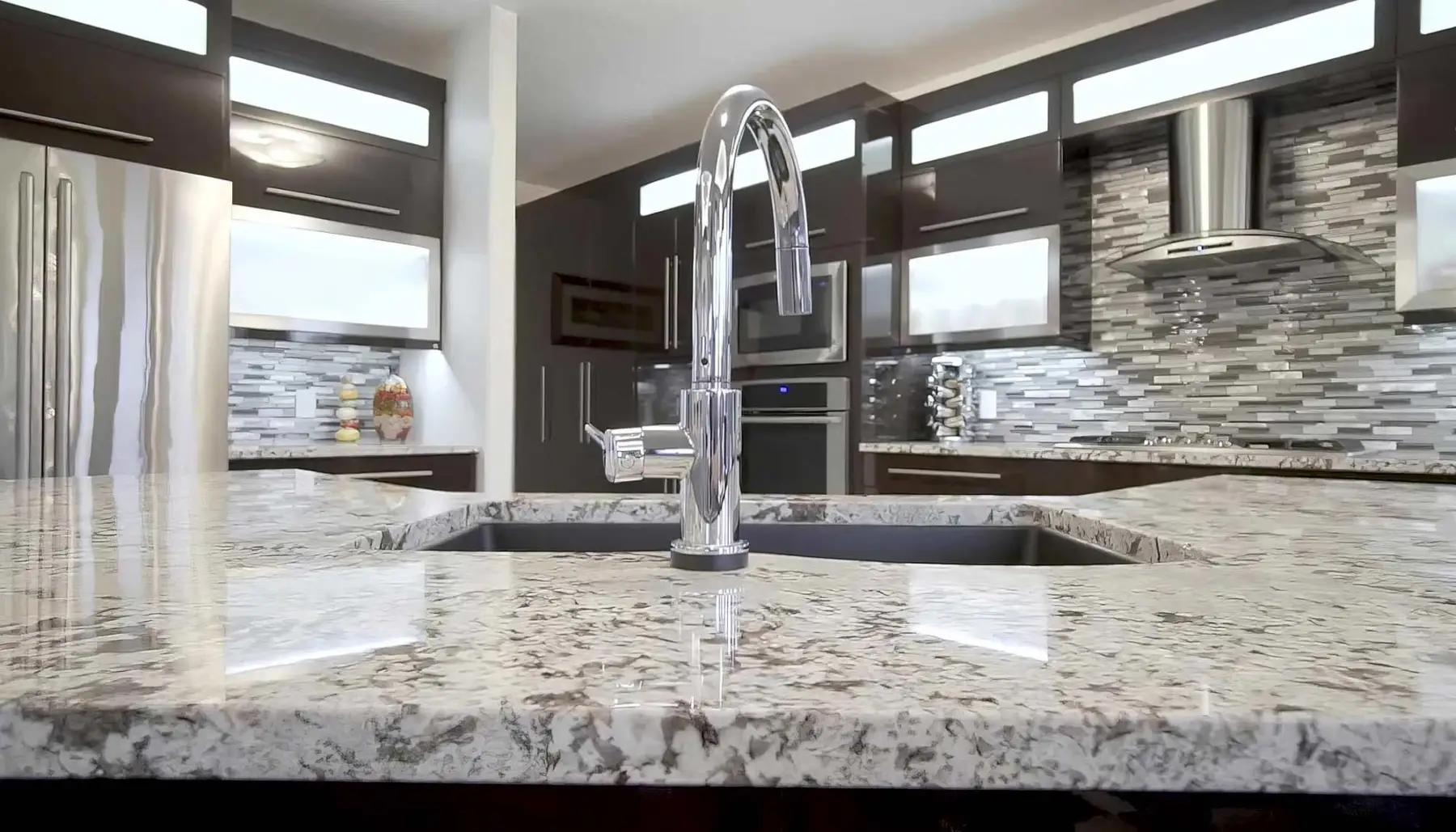 A backsplash reads as part of the countertop when it is chosen with it
