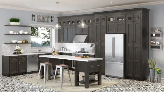 Shaker Charcoal Gray in a finished kitchen