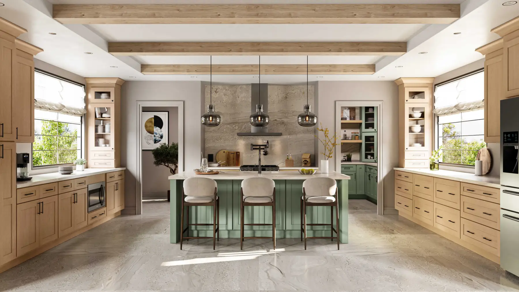 Caramel Shaker in a finished kitchen