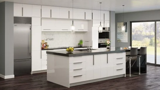 Palena Gloss White in a finished kitchen