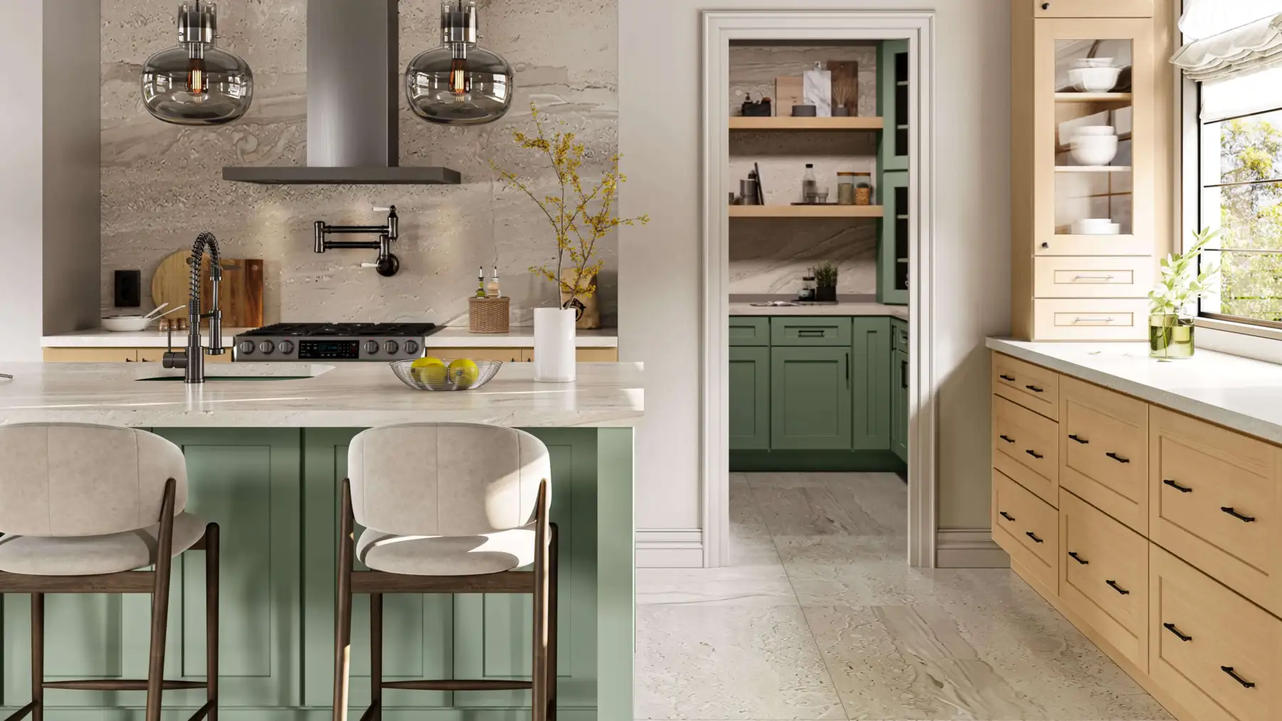 Hawthorne Shaker in a finished kitchen