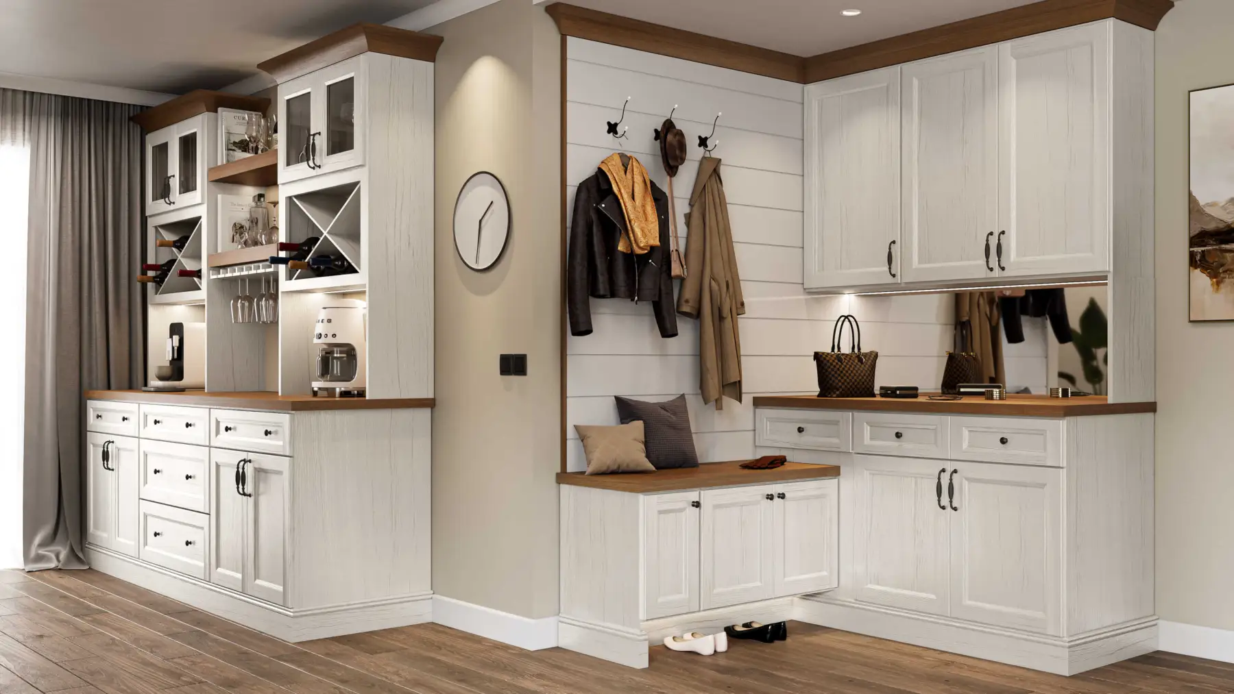 Ice Oak in a finished kitchen