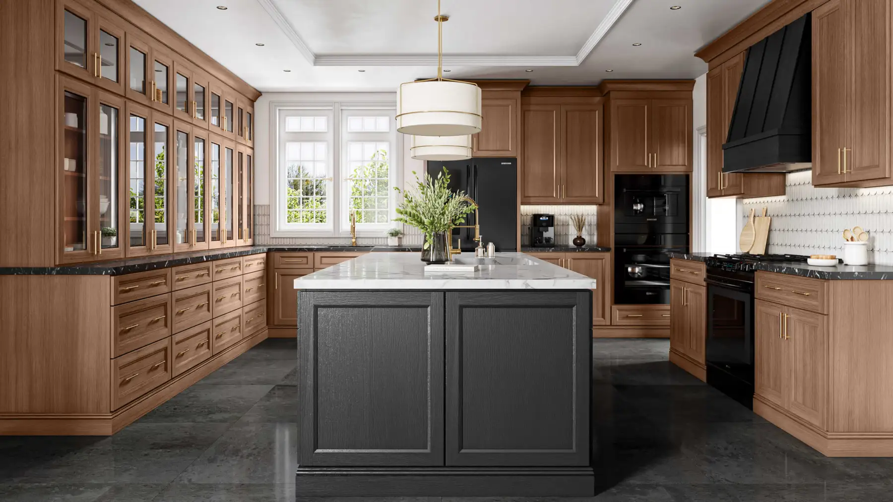 Brandy Oak in a finished kitchen