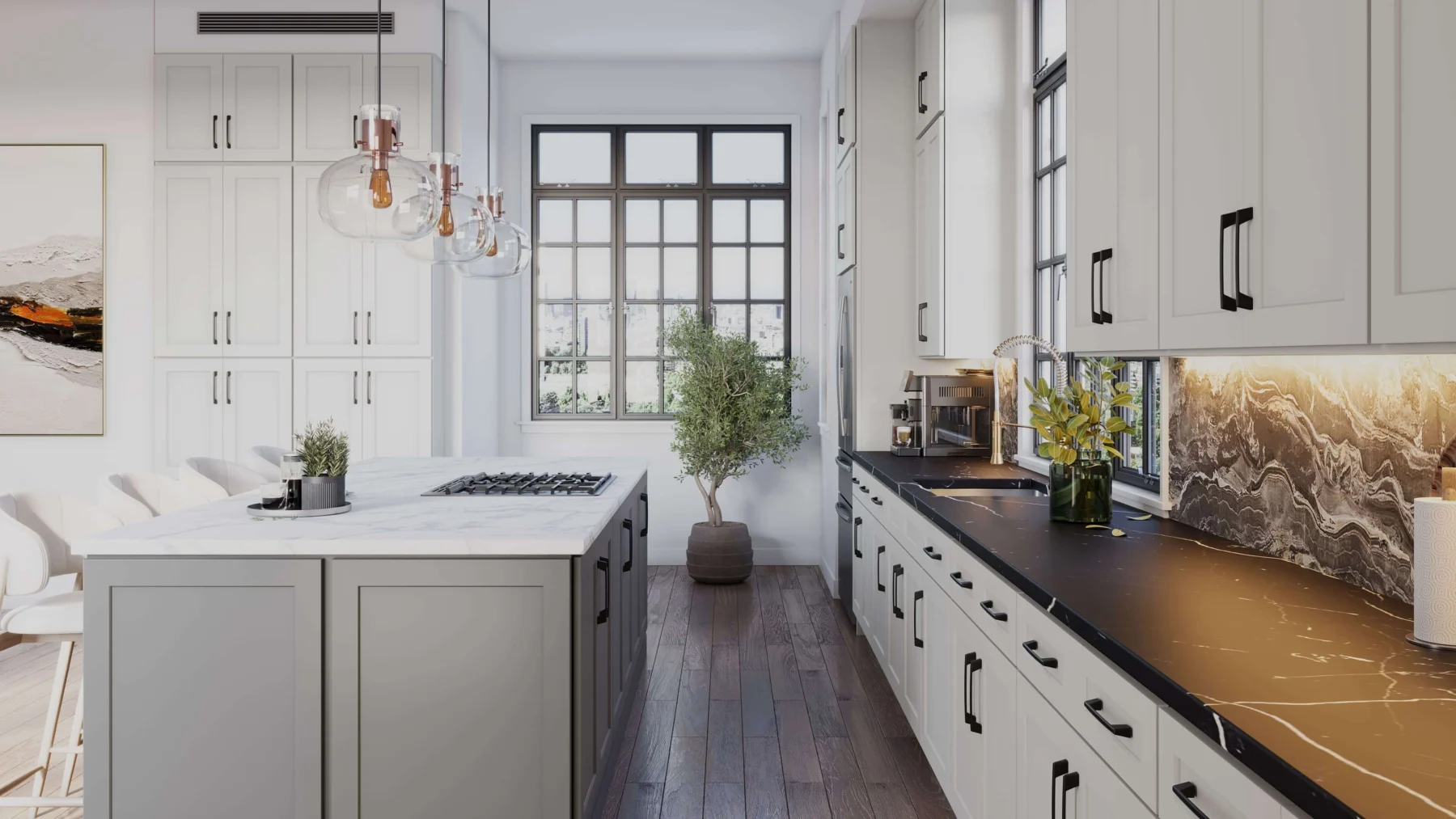 Winterberry Shaker in a finished kitchen