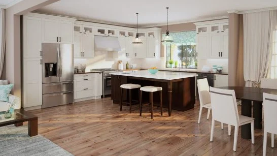 Shaker Antique White in a finished kitchen