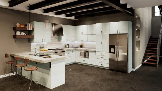 Tempo White Prairie in a finished kitchen