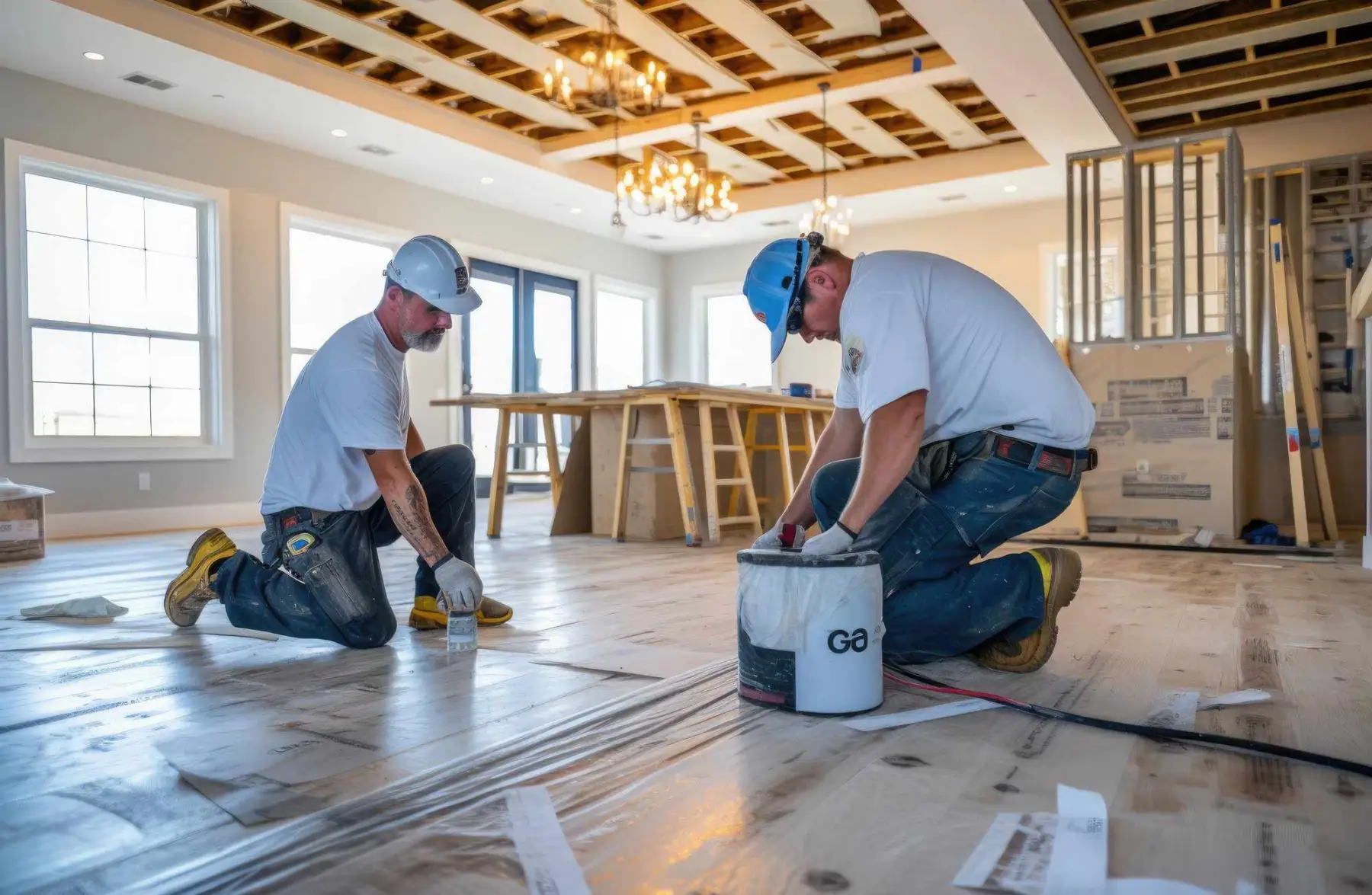 Keystone Extreme team coordinating a kitchen renovation