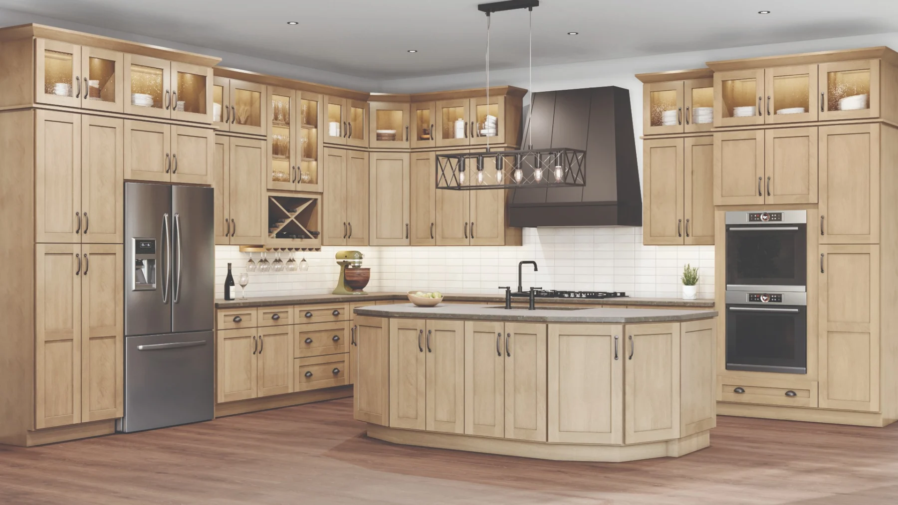 Shaker Hazelnut in a finished kitchen