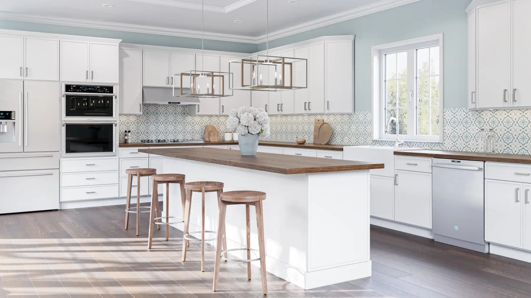 Everest Slim Shaker White in a finished kitchen
