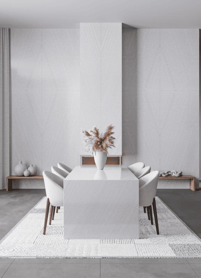 Zeus Quartzite countertops in a styled room