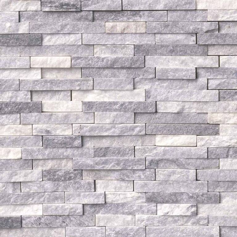 Alaskan Gray Splitface Interlocking Pattern natural stone backsplash tile