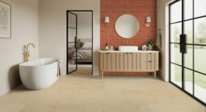 Terra Glossy Ellipse styled in a finished room