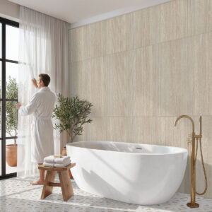 Angora Geometric Pattern styled in a finished room