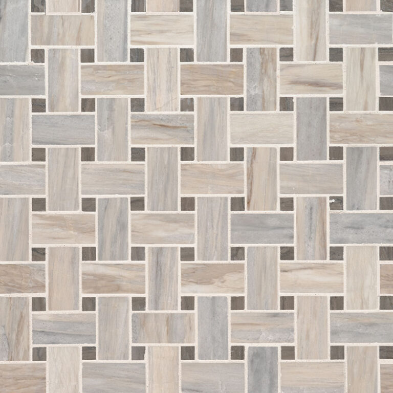 Angora Basketweave Polished glass backsplash tile