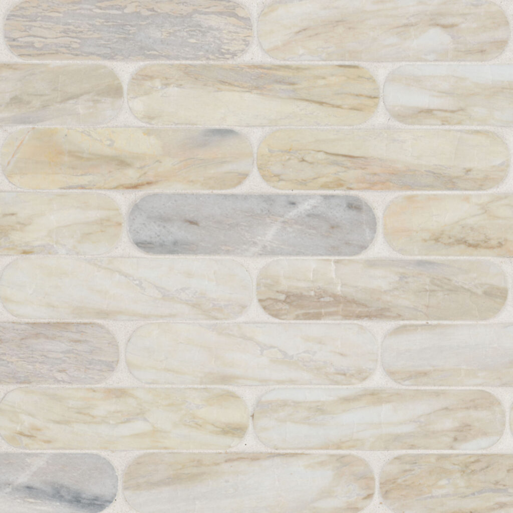 Angora Ellipse Polished backsplash tile