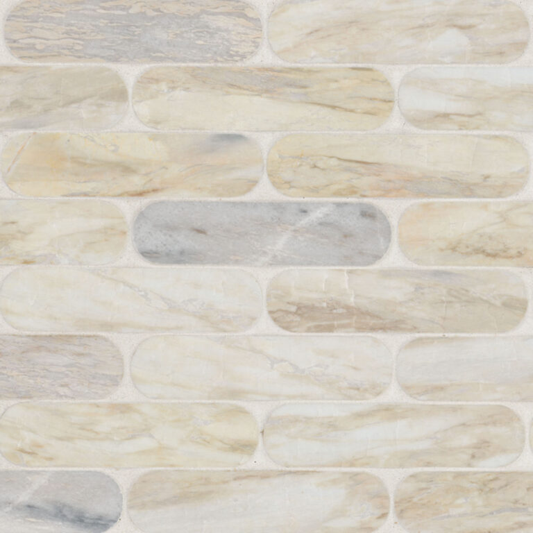 Angora Ellipse Polished glass backsplash tile