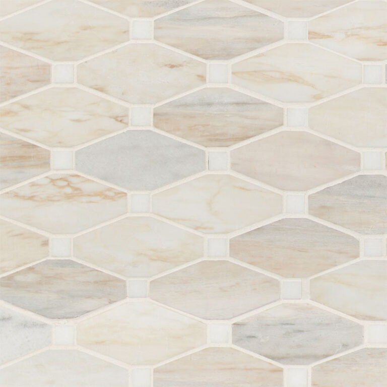 Angora Elongated Octagon Polished natural stone backsplash tile