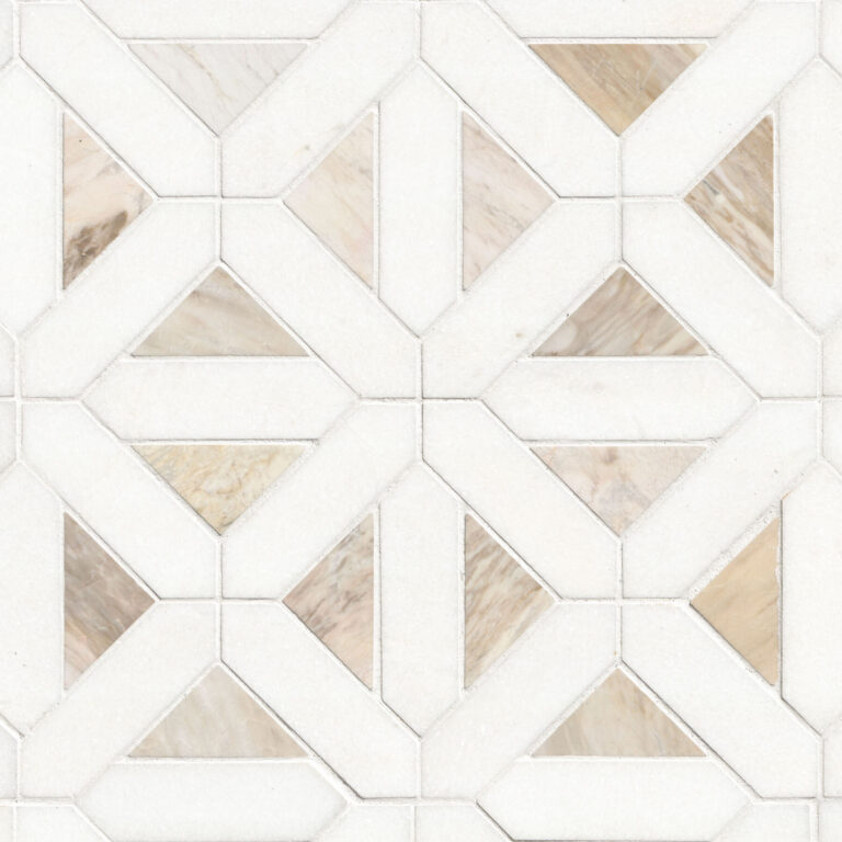 Angora Geometric Pattern glass backsplash tile