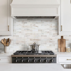 Angora Subway 2×6 Polished styled in a finished room
