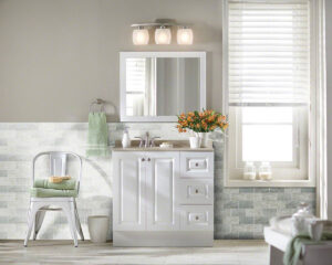 Arabescato Cararra Subway Tile 3×6 Honed styled in a finished room