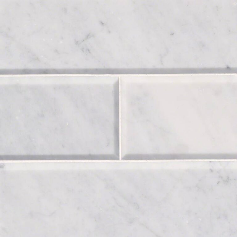 Arabescato Carrara Beveled Tile 4×12 natural stone backsplash tile