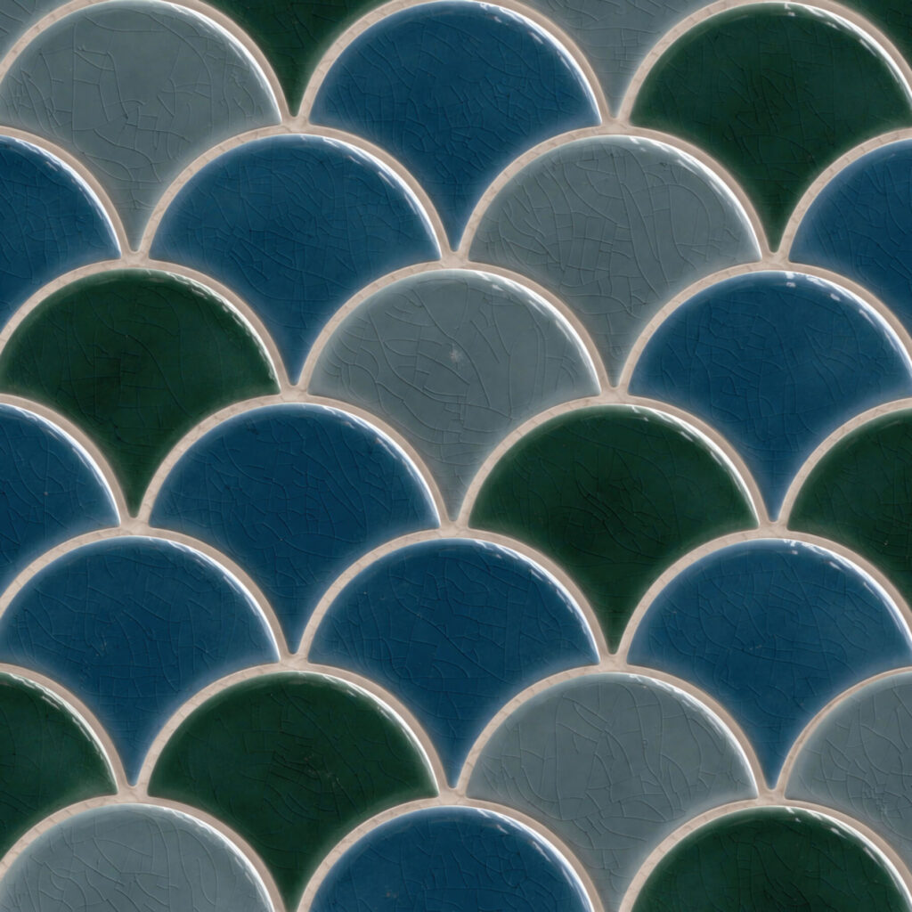 Azul Scallop 8mm backsplash tile