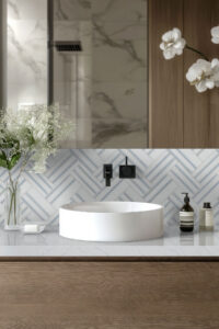 Azula Linea Polished styled in a finished room