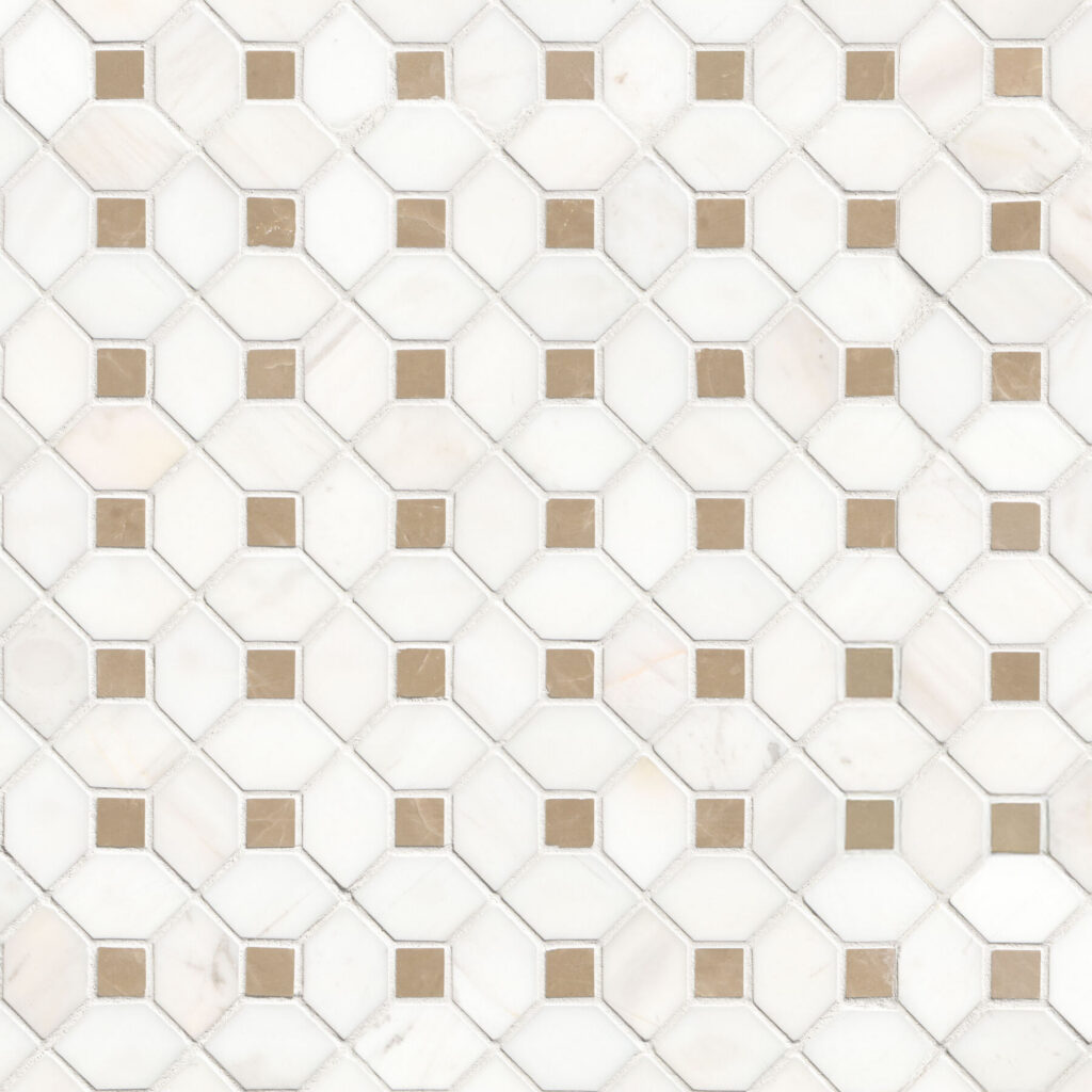 Bianco Dolomite Crema Dotty Polished Marble Mosaic backsplash tile
