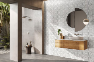 Bianco Dolomite Regency Polished Marble styled in a finished room