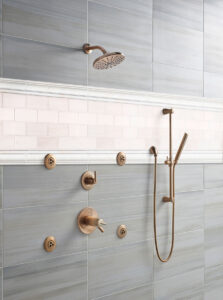 Bianco Dolomite Polished Subway Tile 3×6 styled in a finished room