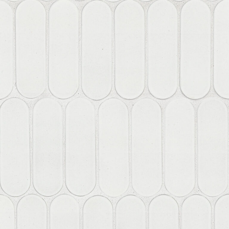 Bianco Glossy Ellipse glass backsplash tile