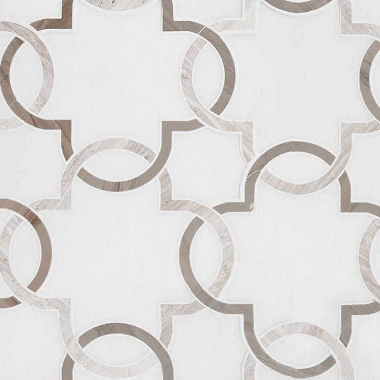 Bianco Quatrefoil Polished 10mm natural stone backsplash tile