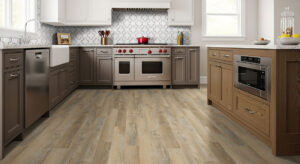 Bianco Quatrefoil Polished 10mm styled in a finished room