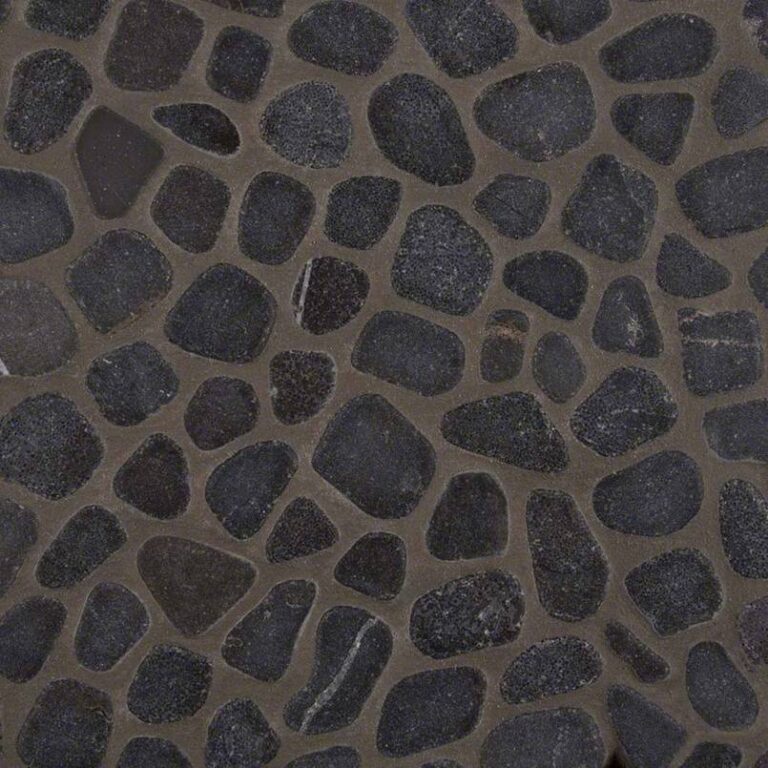 Black Marble Pebbles Tumbled Pattern 10mm natural stone backsplash tile