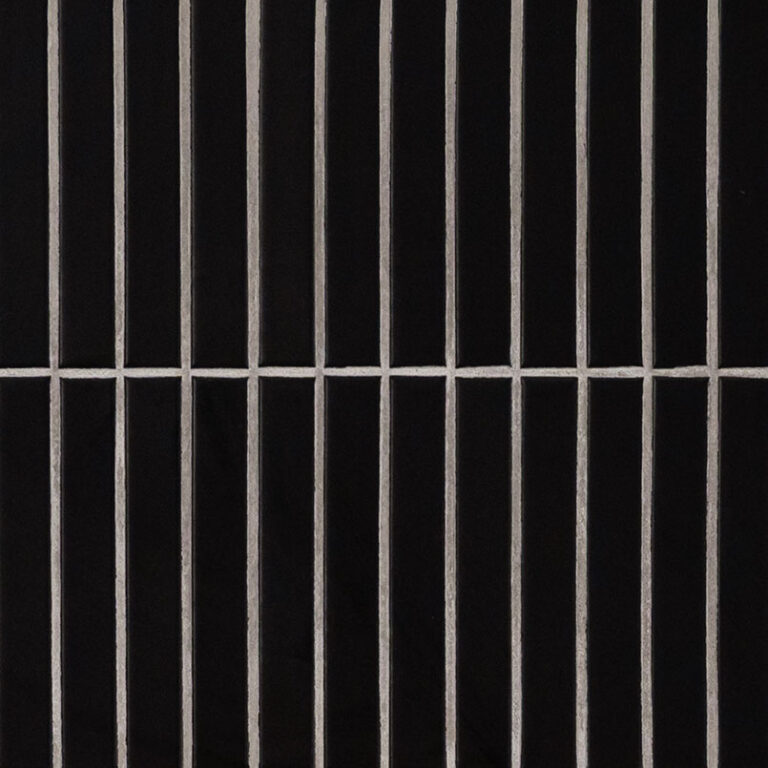 Black Matte 1×6 Stack Pattern porcelain backsplash tile