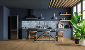 Blue Shimmer Picket 6mm styled in a finished room