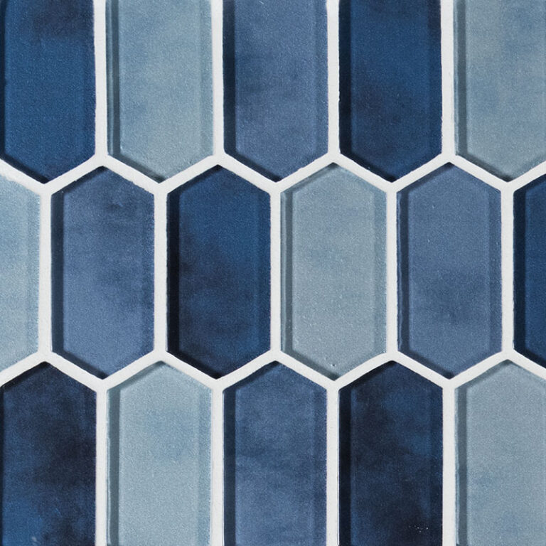 Boathouse Blue Picket 8mm glass backsplash tile