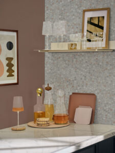Briar Rosa Penny Round styled in a finished room