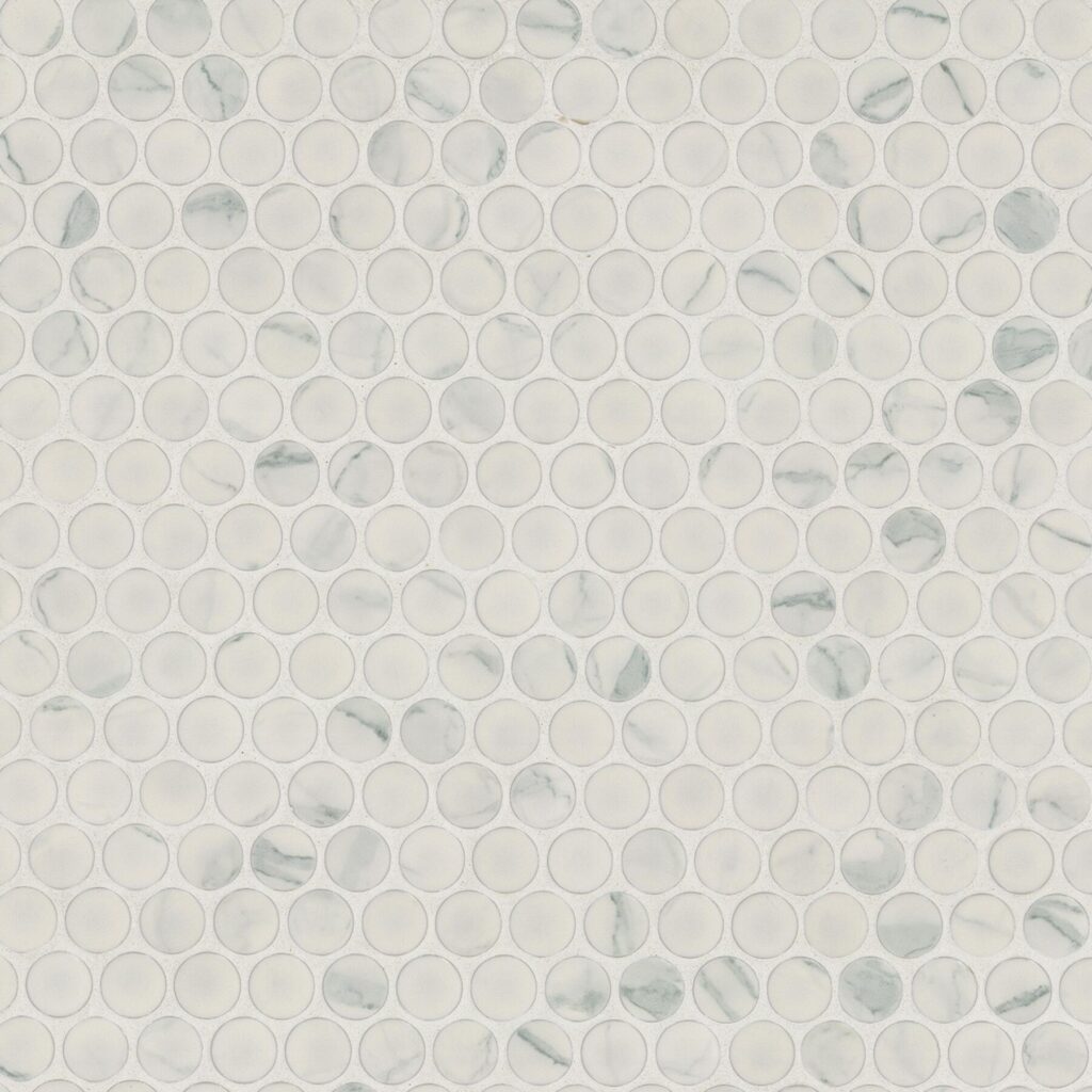 Carrara Matte Penny Round backsplash tile