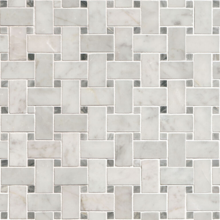 Carrara White Basketweave Pattern Honed natural stone backsplash tile