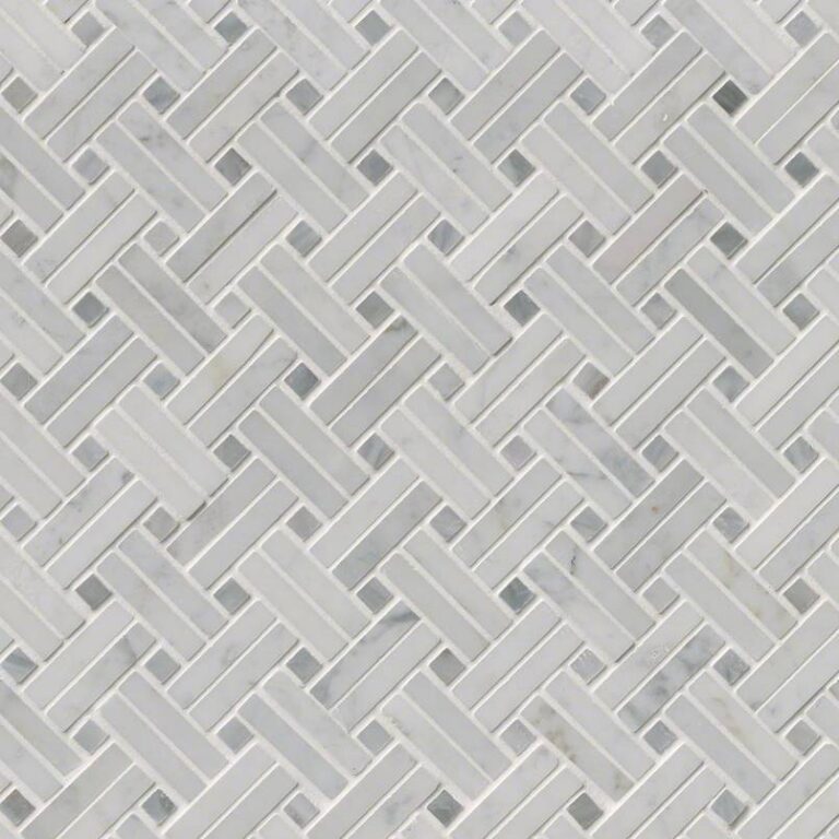 Carrara White Basketweave Pattern Polished natural stone backsplash tile
