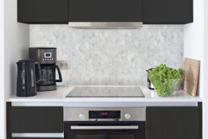 Carrara White Blanco Pattern Honed styled in a finished room
