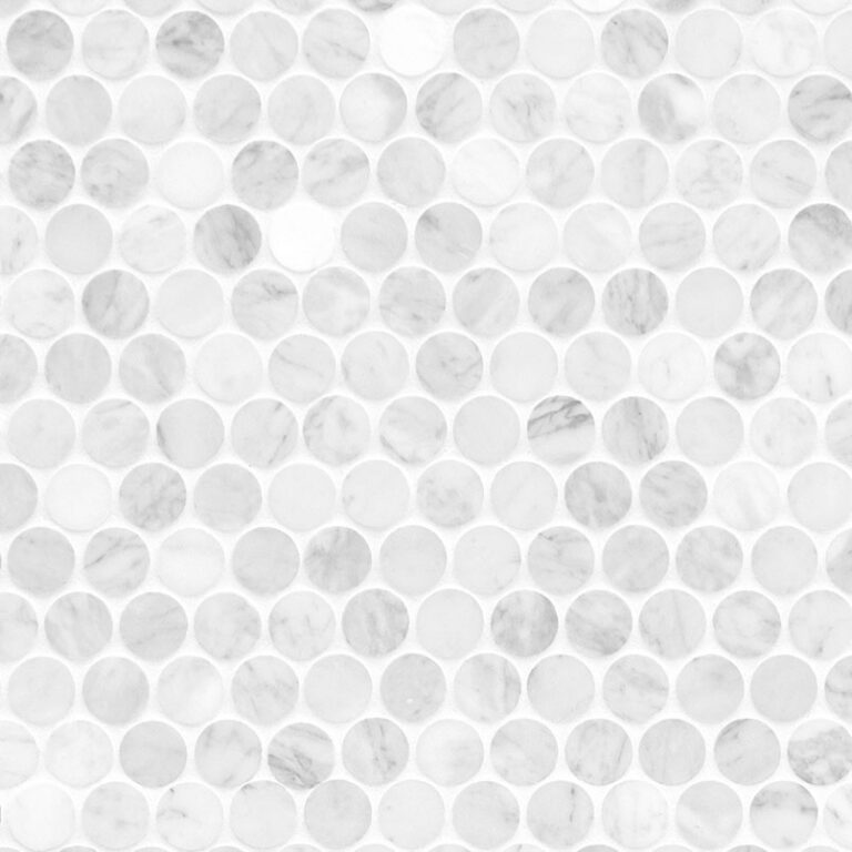 Carrara White Round Pattern Honed natural stone backsplash tile