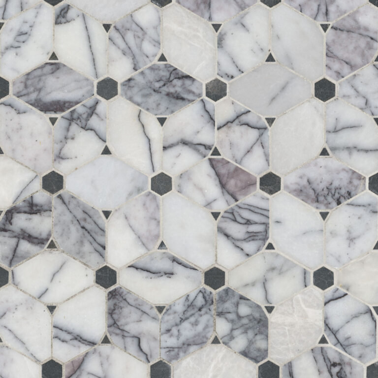 Cecily Lilac Polished glass backsplash tile