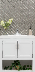 Champagne Bevel Herringbone 8mm styled in a finished room