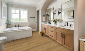 Champagne Limestone styled in a finished room