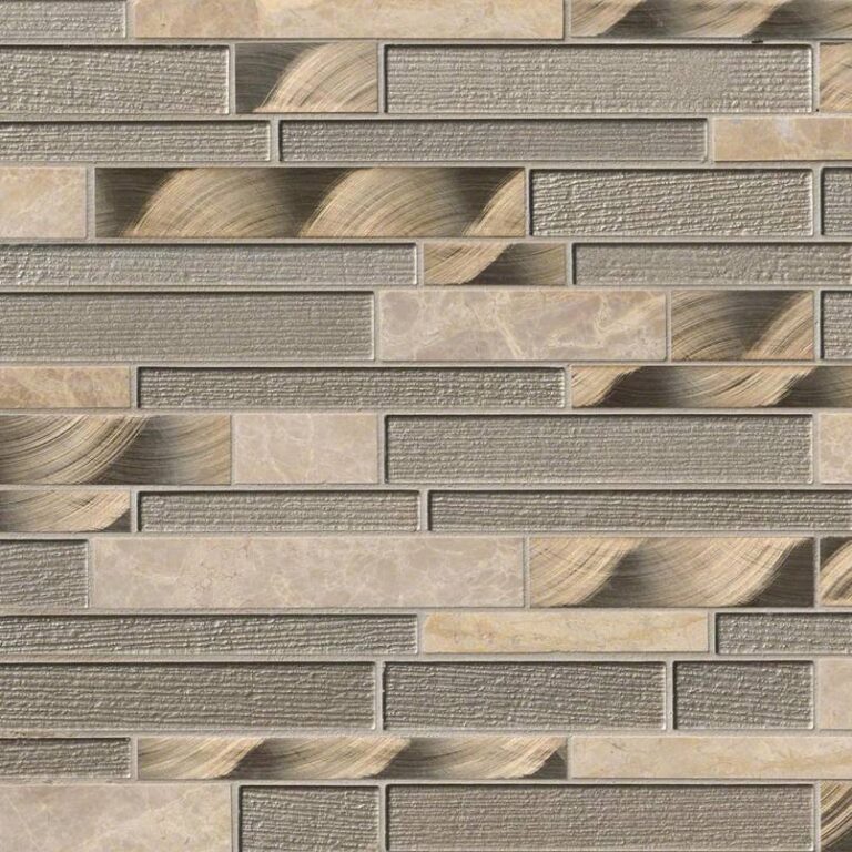 Champagne Toast Interlocking Pattern 4mm mixed materials backsplash tile
