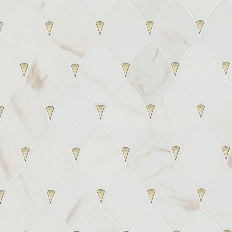 Citadel Gold Trident glass backsplash tile