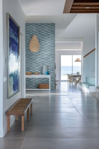 Convex Acqua styled in a finished room